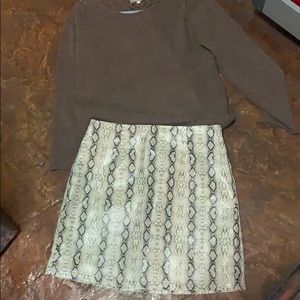 Fully lined leather like mini